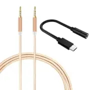 Heavy Duty Splitter Type C to 3.5mm Adapter Cable for OnePlus 9 Verizon/T-Mobile