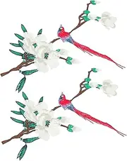Beatifufu 2pcs Creative Flower Embroidery Appliques for Dress DIY Clothing Decor Patches Design Durable for Repairing Clothes and Covering Stains