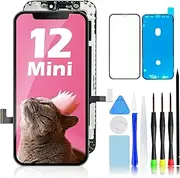 GULEEK for iPhone 12 Mini Screen Replacement, 5.4 Inch LCD Full HD Display and Touch Digitizer Full Assembly with Repair Toolkit, Waterproof Tape and Tempered Glass Screen Protector