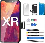 for iPhone XR LCD Screen Replacement 6.1 inch(Model A1984, A2105, A2106, A2108) Display digitizer Assembly Touch Screen,with Frame Assembly Repair Tool