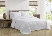 [Tommy Bahama] White Chevron Quilt Set, King, White
