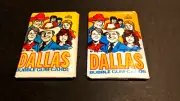2 Variations Sealed 1981 DALLAS Wax Packs, RARE AUSTRALIAN Issue Scanlens Peters