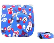 New Pu Leather Case Bag for Fujifilm Instax Mini 8,Turn Raise Lovely Owl w Strap