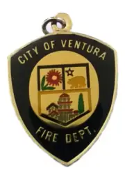 Fire Department Ventura, CA Firefighter Charm Vintage Historic Fire Charm