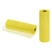 2 Pcs 10" x 30Feet PP Decorative Mesh Ribbon, Yellow with Gold Foil