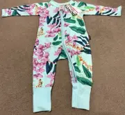 Bonds BNWT 2016 Orchid Floral Zippy - Size 00 (3-6 Months)