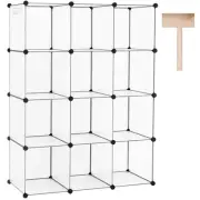 C Cube Storage Organizer 12-Cube Shelves Units Closet Cabinet Plastic Modular Bo