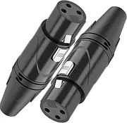 tunghey XLR Connectors, 3 PIN XLR Ends, Female/Female Audio Mic Microphone DMX Plug Jack Socket, Nicked-Plated, Silver Contacts, Solder Type 2pack