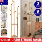 3 Tiers 9 Hooks Clothes Hanger Coat Stand Clothes Rack Wooden Tree Shelf Holder