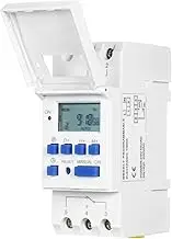 YaSao THC15A Digital LCD Power Programmable Timer Switch Relay 16A Amp Electronic Weekly 7 Days 16 On&Off Relay Timer Control AC/DC 24V Din Rail Mount Timing Switch