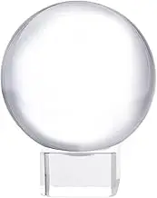 LONGWIN 60mm(2.4 inch) K9 Photography Crystal Glass Ball Sphere with Free Stand Suncatcher (Clear)
