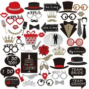 55pcs Wedding Photo Booth Props Kit Bridal Shower Bachelorette Party Supplies AU