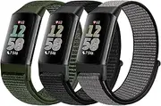 Sport Loop Nylon Watch Bands Only Compatible with Fitbit Charge 5 Bands, Adjustable Breathable Replacement Soft Nylon Loop Wristband Accessories for Women Men for Charge 5 Advanced Fitness Tracker