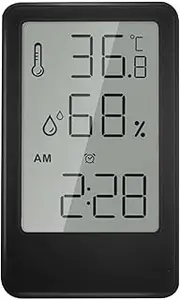 Digital Hygrometer Thermometer, Room Humidity Meter, Temperature Meter Maximum Minimum Recording Temperature Digital Display (Black)
