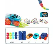 Flexible Rail And Electric Car Set Changeable Track With LED Light Race Car Kids Toy