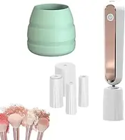 Wezalget Electric Makeup Brush Cleaner Machine - Automatic Make up Brush Cleanser Machine - 3 Modes Adjustable Silent Cosmetics Cleaning Tools Washing Gadgets for Girls Women