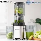AMZCHEF Whole Fruit Chute Cold Press Juicer Wide Mouth Slow Juicer Extractor 2L