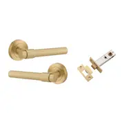 Iver Helsinki Door Lever Handle on Round Rose Passage Kit