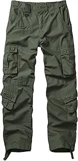 [OCANXUE] Mens Tactical Pants Hiking Pants Lightweight Waterproof Casual Cargo Work Pants with Pockets Elastic Waist