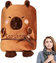 Capybara Hoodie Blanket,Cute Blanket Hooded Cloak - Warm and Cozy Capybara Wearable Blanket, Funny Travel Blanket Hooded Cape for Adults