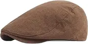 [Qiabao] Adjustable Lightweight Newsboy Hat for Men Flat Ivy Cap Cabbie Driving Hat