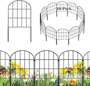 Ticanros 24 Pack Decorative Garden Fence Panels No Dig Fencing, Total 24in (H) x 26ft (L), Rustproof Metal Wire Garden Fence Border, Small Animal Barrier Fence for Dog