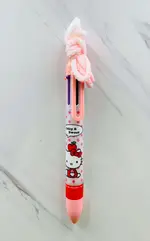 【震撼精品百貨】HELLO KITTY 凱蒂貓~日本SANRIO三麗鷗 KITTY多色原子筆-6色-蘋果圖案-粉色