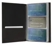 Genuine Leather 120 Business Card Organizer Cowhide Wallet Name ID Book Holder