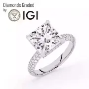 Princess Solitaire Labgrown Diamond Engagement Ring 14k White Gold 5.65 Ct