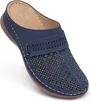 [SHIBEVER] Clogs for Women Slip-On Mules: Closed Toe Comfortable Clog - Dressy Rhinestone Walking Mule