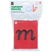 Educational Colours Alphabet Lower Case Stencils Red