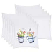 12Pcs 16"x16" Polyester Blank Sublimation Pillow Case Cushion Cover, White