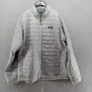 Patagonia Jacket Mens XXL Sleet Green Gray Nano Puff Primaloft Full Zip Quilted