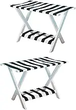 2pcs Vertical Luggage Rack, Hotel Suitcase Holder Travel Bag Support Guest Room Leather Wood Luggage Rack Storage Rack Furniture Landing Shelf Tray Rack