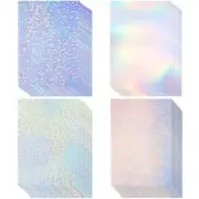 36Sheets Holographic Sticker Paper Transparent Self Adhesive Vinyl Laminate Film