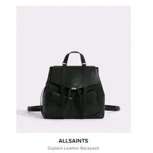 Allsaints 黑色真皮後背包