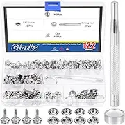 Glarks 122Pcs Canvas Snap Button Kit Stainless Steel Marine Grade Canvas and Upholstery Boat Cover Snap Button Fastener Kit with 2Pcs Setting Tool (40 Sets) - Black