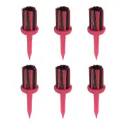 6 Pcs Golf Tees Brush Type, Low Resistance Plastic Golfing Tees(Red, 2.4″)