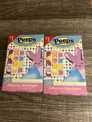 NEW, Lot Of 2 PEEPS ADHESIVE BANDAGES BANDAIDS, BOX OF 14 (28 In Total Bandages
