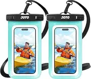 JOTO Waterproof Phone Pouch IPX8 Universal Waterproof Case Dry Bag Phone Protector for iPhone 16 15 14 13 12 11 Pro Max Plus XS XR X 8 Galaxy S24 S23 S22 S21 S20 Pixel Up to 7" -2 Pack, Green