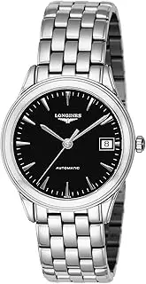 [Longines] L4.774.4.52.6 Men's Watch, Flagship, Automatic Winding, Waterproof, Saffia Glass, Black Dial, Stainless Steel, Silver, Black, Bracelet Type