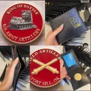 ARMY FORT SILL FIELD ARTILLERY INVINCIBLE With Credential coin holder wallet