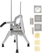 Vegetable Fruit Chopper Cutter, Stainless Steel French Fry Cutter, French Fry Potato Dicer, Potato Cutter, with 4 Blades 1/2in 3/8in 1/4in 8 Pieces Blade