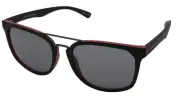 Perry Ellis Mens Sunglass Black Red Plastic Square, Solid Smoke Len PE84 2