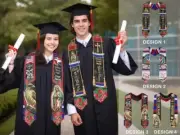 Dominican Republic Flag Graduation Stole, Custom Name, Class of 2025 Gift