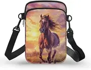 [TSOVTHRID] Horse Pattern Small Crossbody Messenger Bags for Women Girl