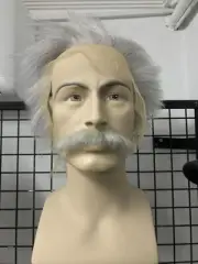 Set of Wig Albert Einsten Character Modelling Fake Beard Full Hand Made for Film