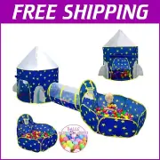 Ultimate 3-Piece Kids Tent with Crawl Tunnel and Ball Pit - Fun Space Adventure