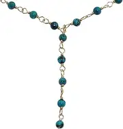 [STELLA HANDMADE JEWELRY] Handmade 14-kt Gold Filled Brass Y-Necklace with Beads, 20"