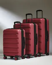 [Antler] Expandable Carry-on Luggage Set in Soft Red - Logo Stripe